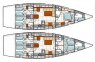 Схема внутренних помещений парусной яхты Hanse 540 - Yachts.ua