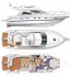 План схема моторной VIP яхты Кранчи 40 - Yachts.ua